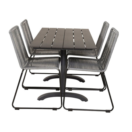 Denver Café Table 120*70 + Lindos spisestoler Venture Design Spisegruppe