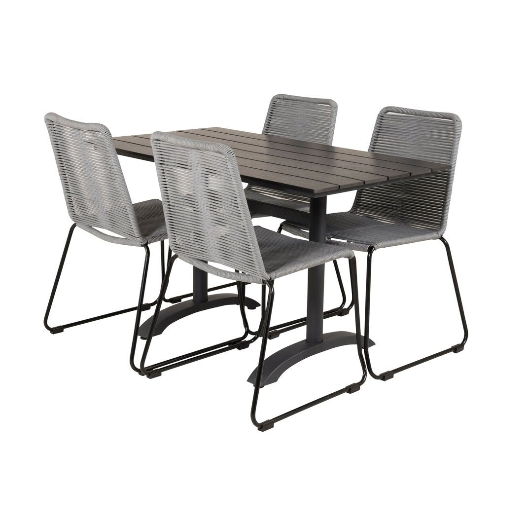 Denver Café Table 120*70 + Lindos spisestoler Venture Design Spisegruppe