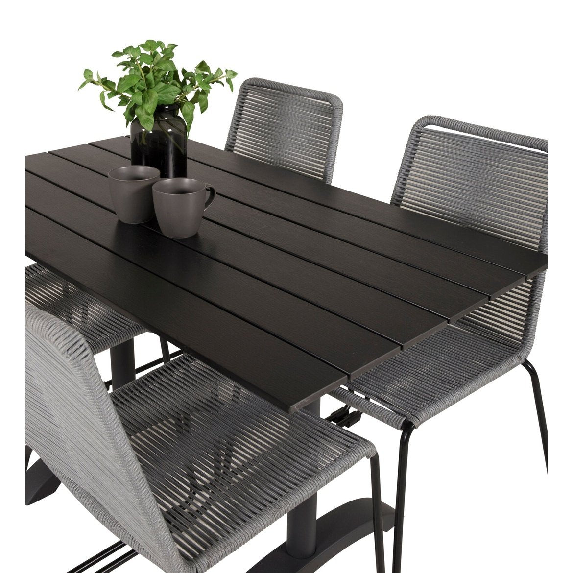 Denver Café Table 120*70 + Lindos spisestoler Venture Design Spisegruppe
