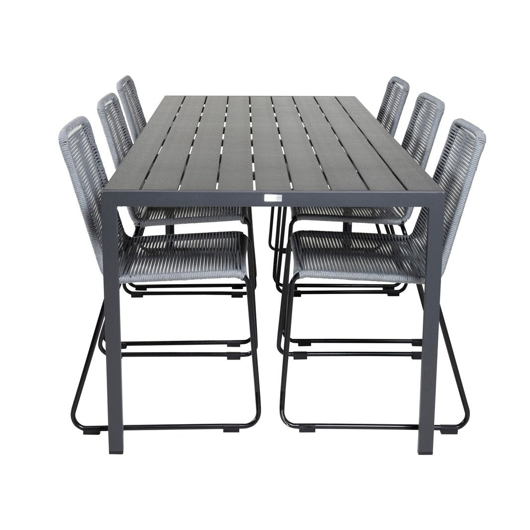 Break spisebord 205*90 + Lindos spisestoler Venture Design Spisegruppe