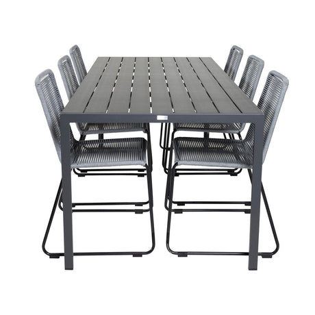 Break spisebord 205*90 + Lindos spisestoler Venture Design Spisegruppe