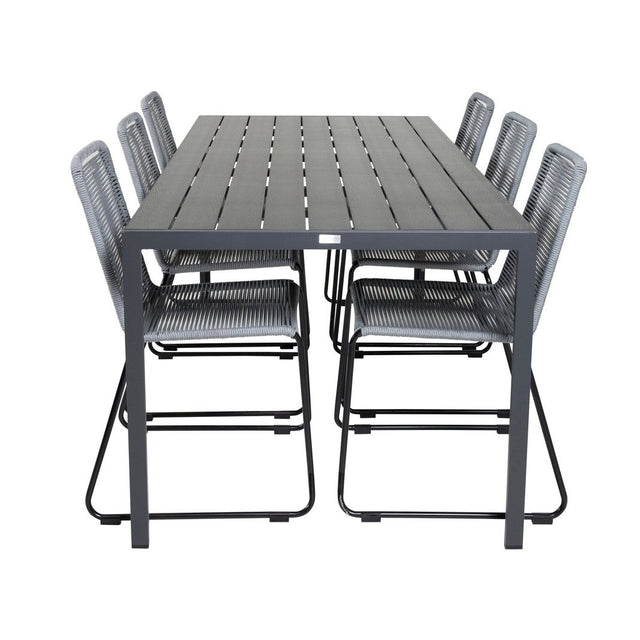 Break spisebord 205*90 + Lindos spisestoler Venture Design Spisegruppe