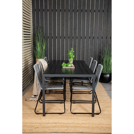 Break spisebord 205*90 + Lindos spisestoler Venture Design Spisegruppe