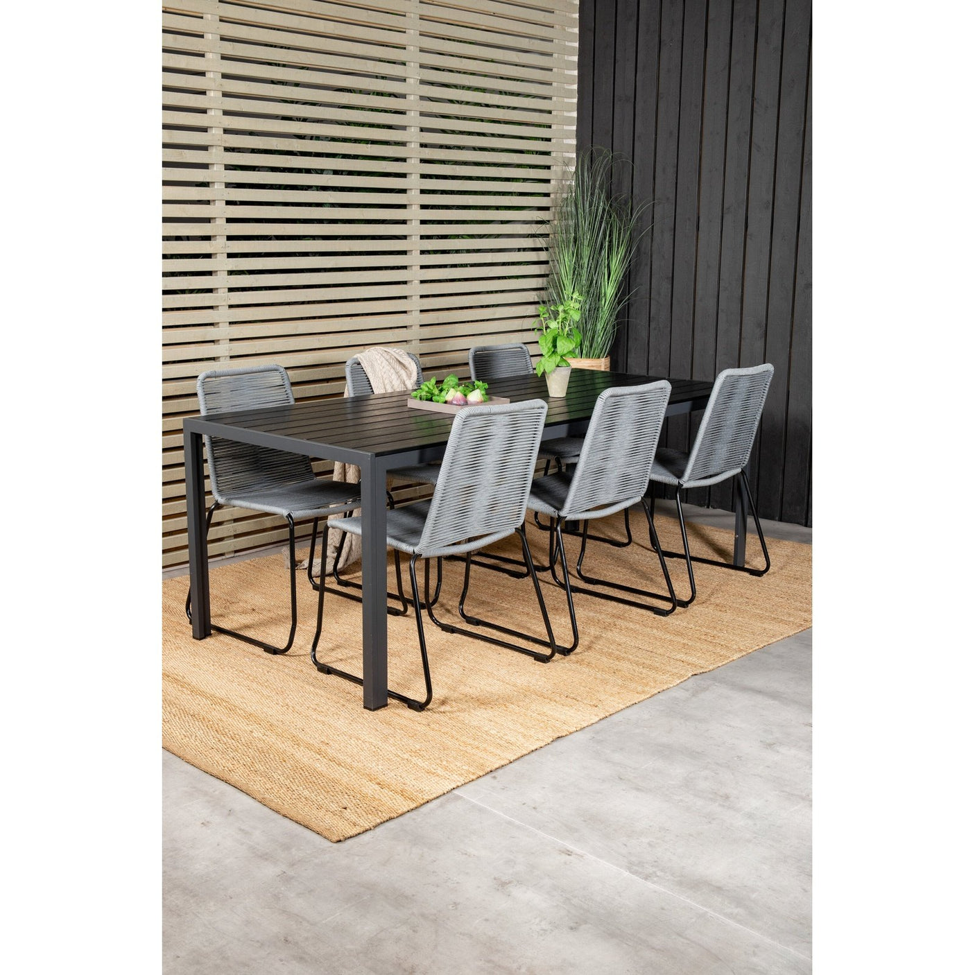 Break spisebord 205*90 + Lindos spisestoler Venture Design Spisegruppe