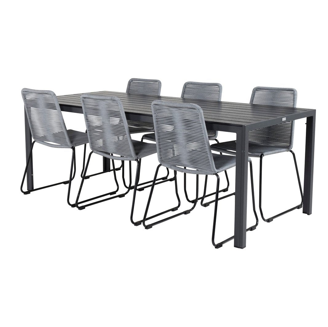 Break spisebord 205*90 + Lindos spisestoler Venture Design Spisegruppe