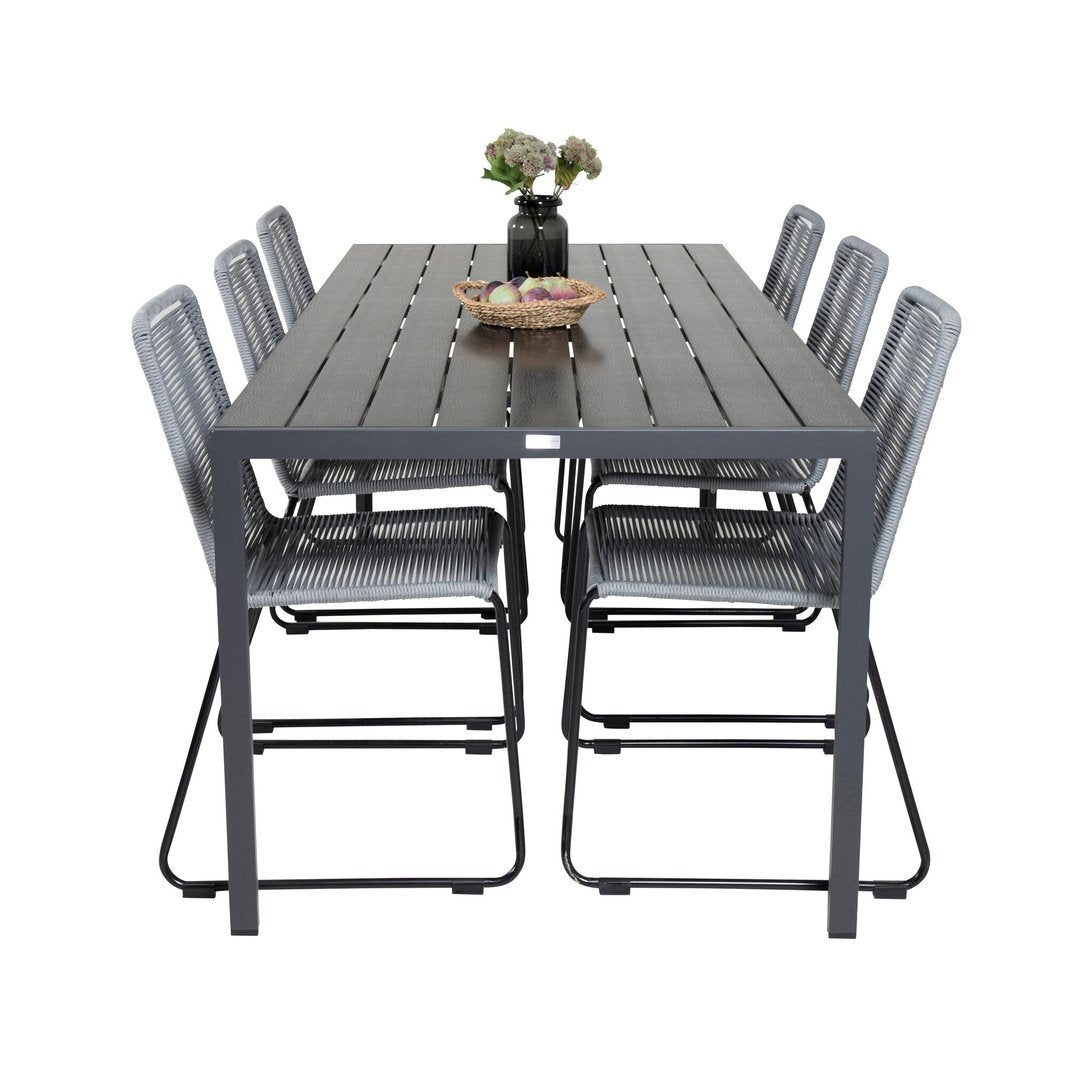 Break spisebord 205*90 + Lindos spisestoler Venture Design Spisegruppe