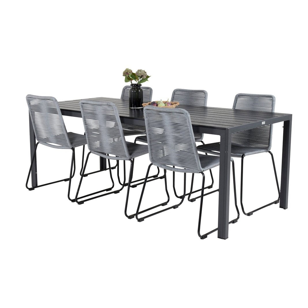 Break spisebord 205*90 + Lindos spisestoler Venture Design Spisegruppe