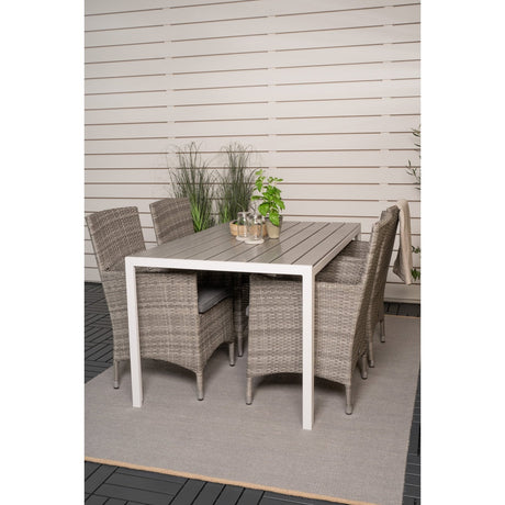 Break spisebord 150*90 + Malin Armstol med puter Venture Design Spisegruppe