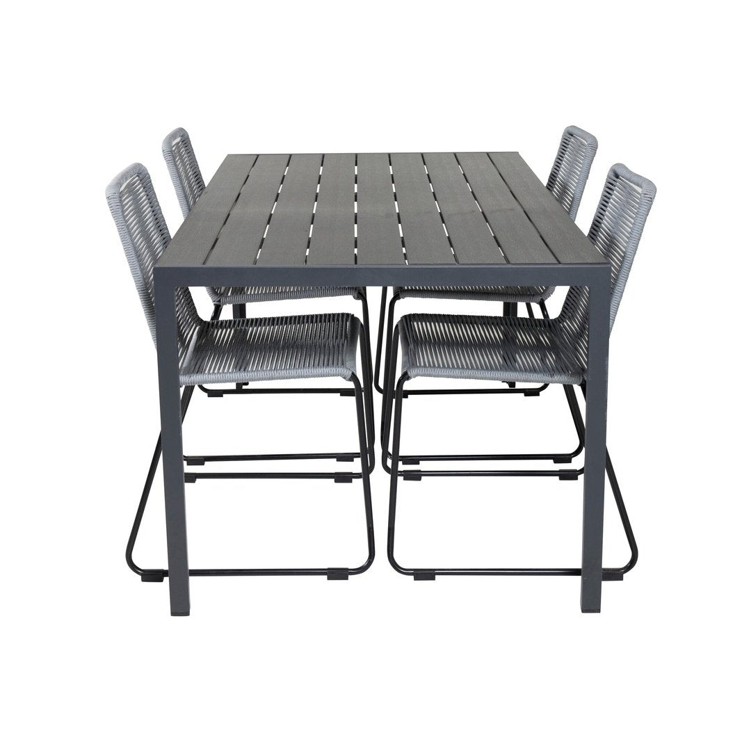 Break spisebord 150*90 + Lindos spisestoler Venture Design Spisegruppe