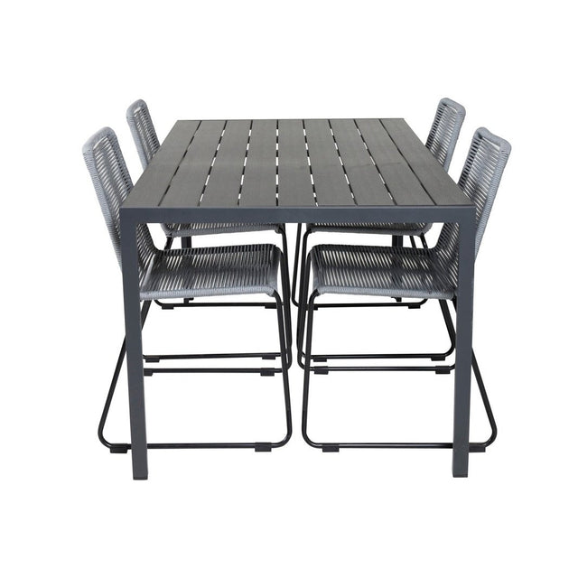 Break spisebord 150*90 + Lindos spisestoler Venture Design Spisegruppe