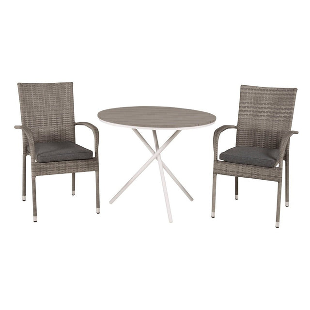 Parma cafébord ø90 + Anna Lenestol Venture Design Spisegruppe