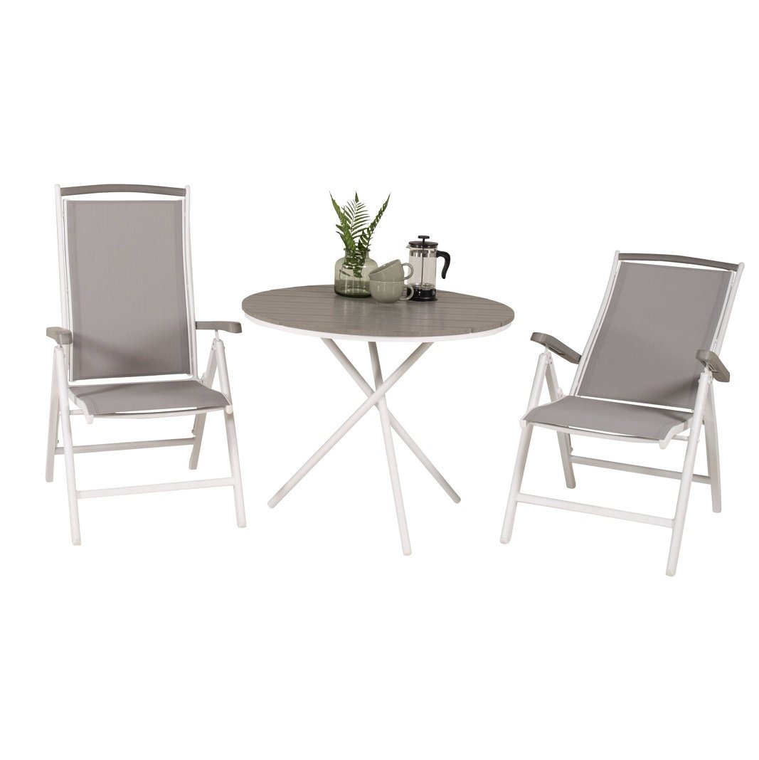 Parma cafébord ø90 + Albany stoler Venture Design Spisegruppe