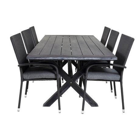 Rives spisebord 200*100cm + Anna Armstol Venture Design Spisegruppe