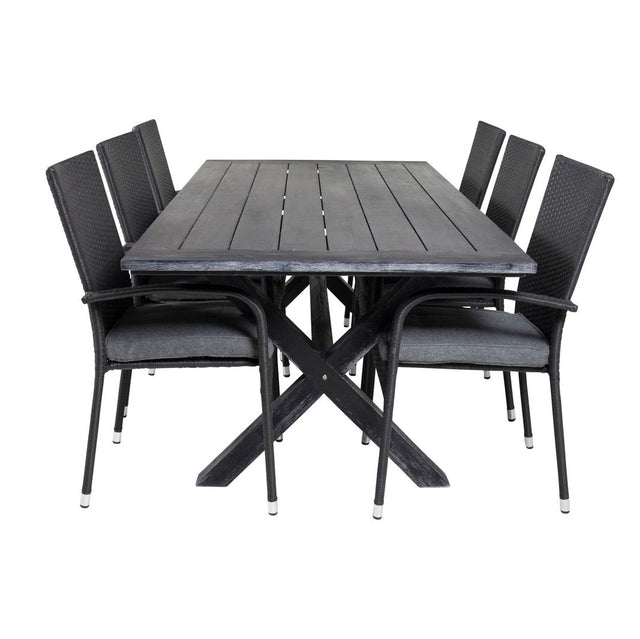 Rives spisebord 200*100cm + Anna Armstol Venture Design Spisegruppe