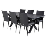 Rives spisebord 200*100cm + Anna Armstol Venture Design Spisegruppe