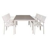 Levels bord 160/240 + Santorini Lenestol Venture Design Spisegruppe