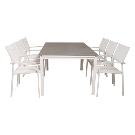Levels bord 160/240 + Santorini Lenestol Venture Design Spisegruppe