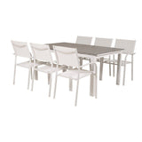 Levels bord 160/240 + Santorini Lenestol Venture Design Spisegruppe