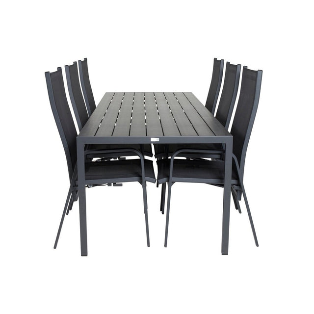 Pause Spisebord 205*90 + Copacabana Lenestol Venture Design Spisegruppe