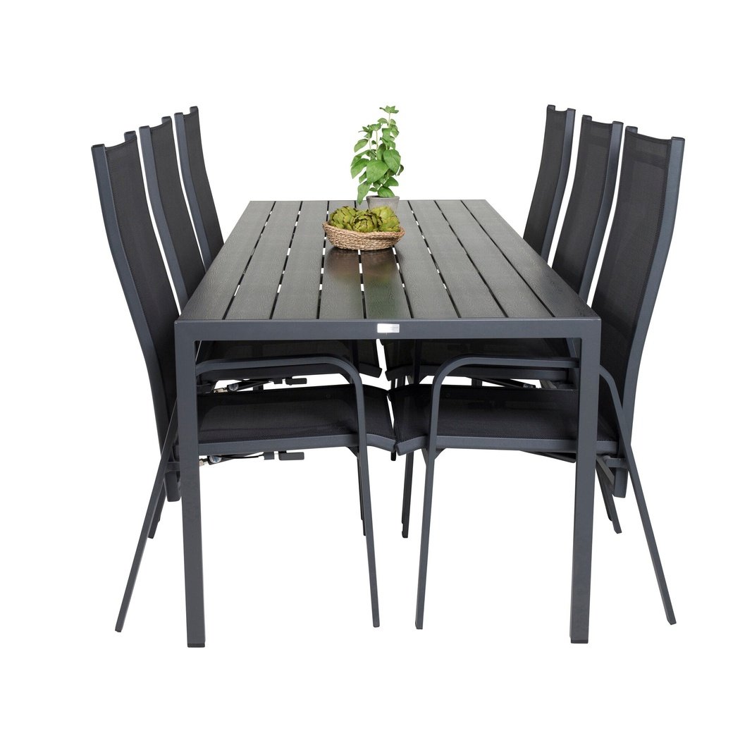Pause Spisebord 205*90 + Copacabana Lenestol Venture Design Spisegruppe