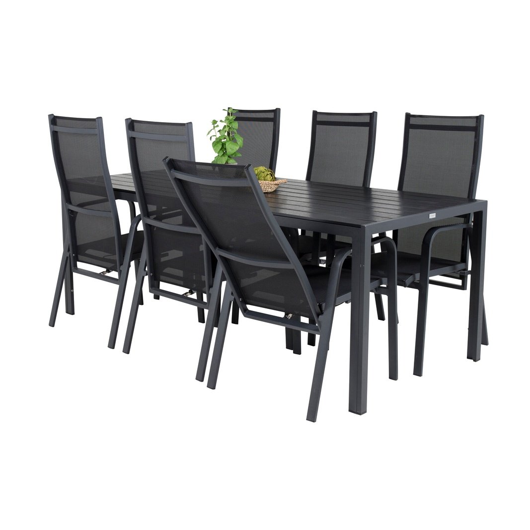 Pause Spisebord 205*90 + Copacabana Lenestol Venture Design Spisegruppe