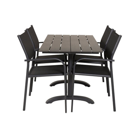 Denver Cafébord 120*70 + Santorini Armlenstol Venture Design Spisegruppe