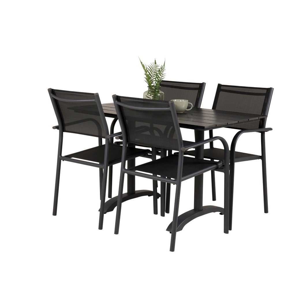 Denver Cafébord 120*70 + Santorini Armlenstol Venture Design Spisegruppe