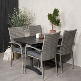 Denver Café Bord 120*70 + Anna Armstol Venture Design Spisegruppe