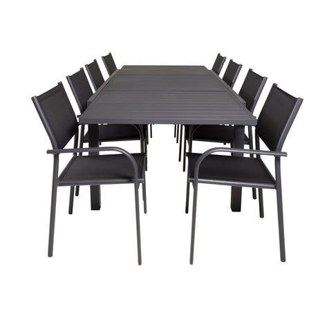 Marbella bord 160/240/ Santorini Armlenstol Venture Design Spisegruppe