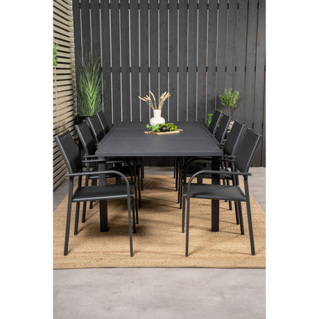 Marbella bord 160/240/ Santorini Armlenstol Venture Design Spisegruppe