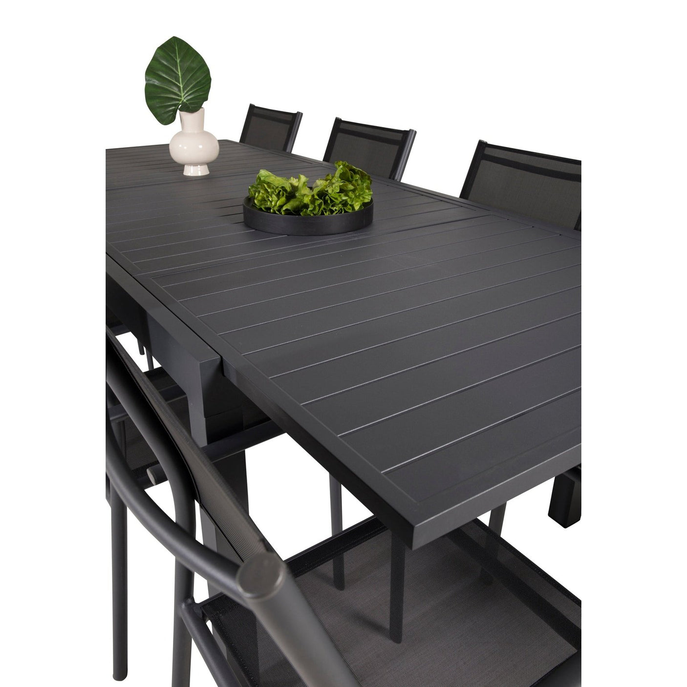 Marbella bord 160/240/ Santorini Armlenstol Venture Design Spisegruppe