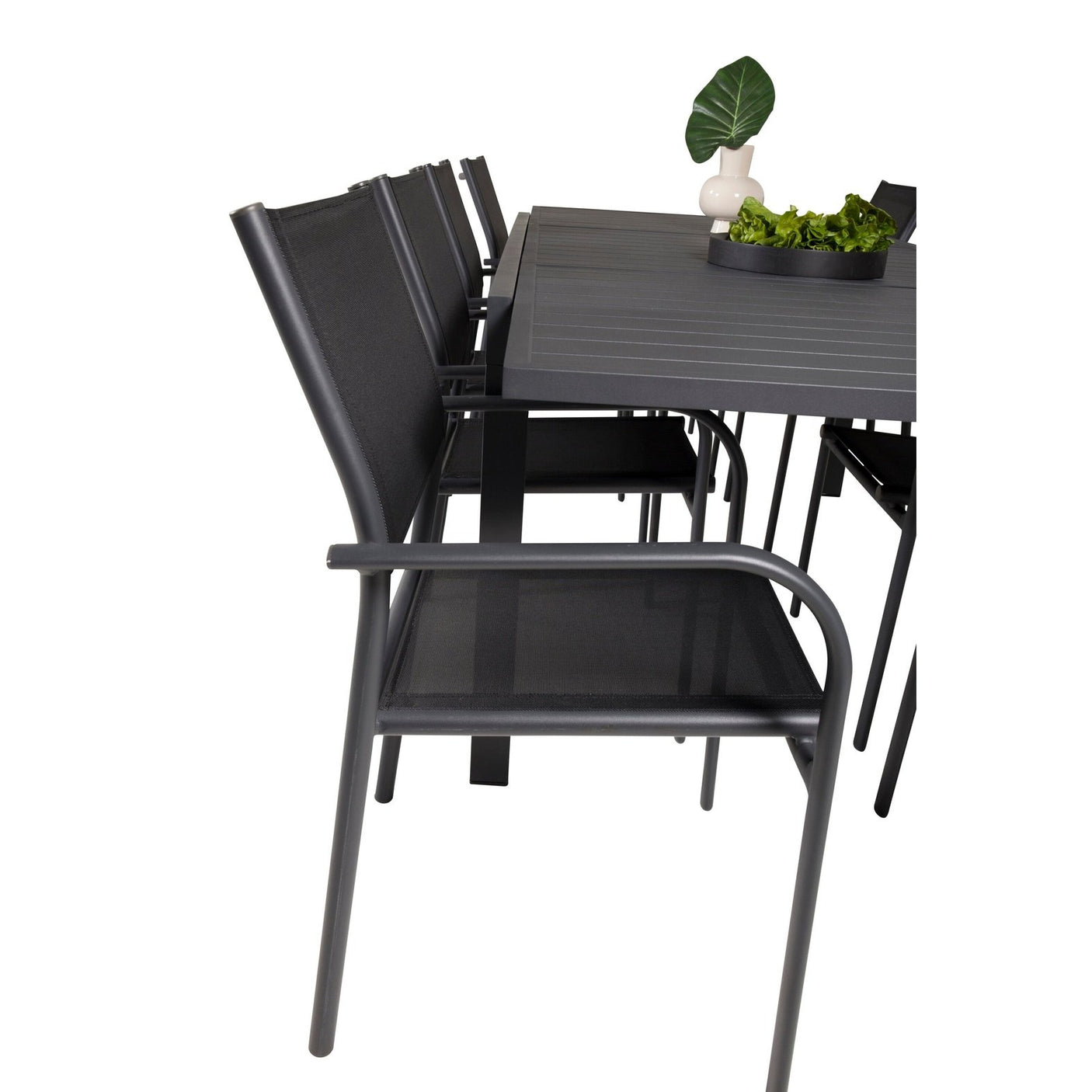Marbella bord 160/240/ Santorini Armlenstol Venture Design Spisegruppe