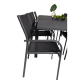 Marbella bord 160/240/ Santorini Armlenstol Venture Design Spisegruppe