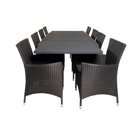 Marbella Spisebord 160/240*100*H75 + Knick Armstol Venture Design Spisegruppe