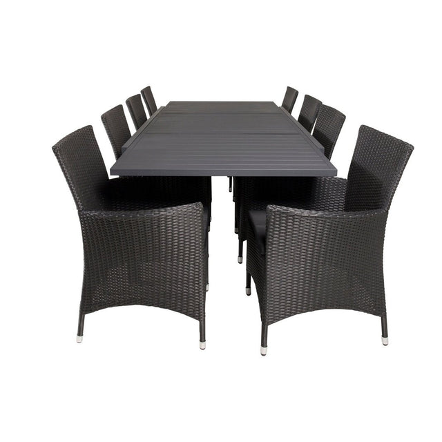 Marbella Spisebord 160/240*100*H75 + Knick Armstol Venture Design Spisegruppe
