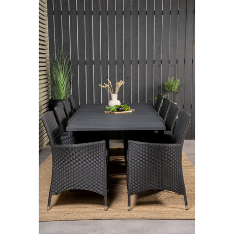 Marbella Spisebord 160/240*100*H75 + Knick Armstol Venture Design Spisegruppe