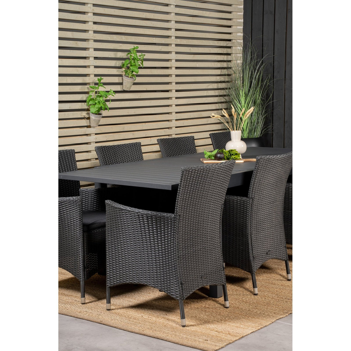 Marbella Spisebord 160/240*100*H75 + Knick Armstol Venture Design Spisegruppe