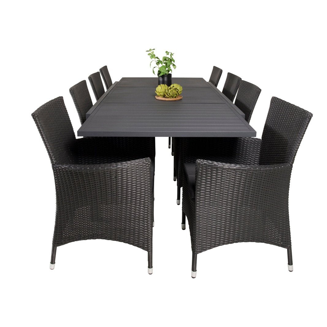 Marbella Spisebord 160/240*100*H75 + Knick Armstol Venture Design Spisegruppe