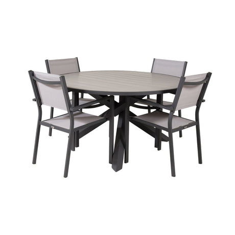 Parma Bord ø 140 + Copacabana Armlenstol Venture Design Spisegruppe