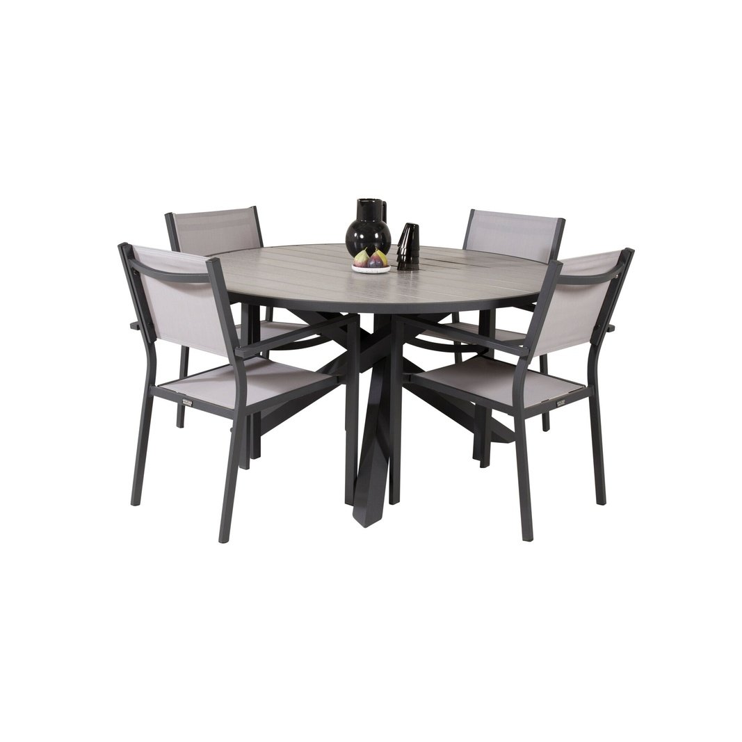 Parma Bord ø 140 + Copacabana Armlenstol Venture Design Spisegruppe