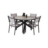 Parma Bord ø 140 + Copacabana Armlenstol Venture Design Spisegruppe