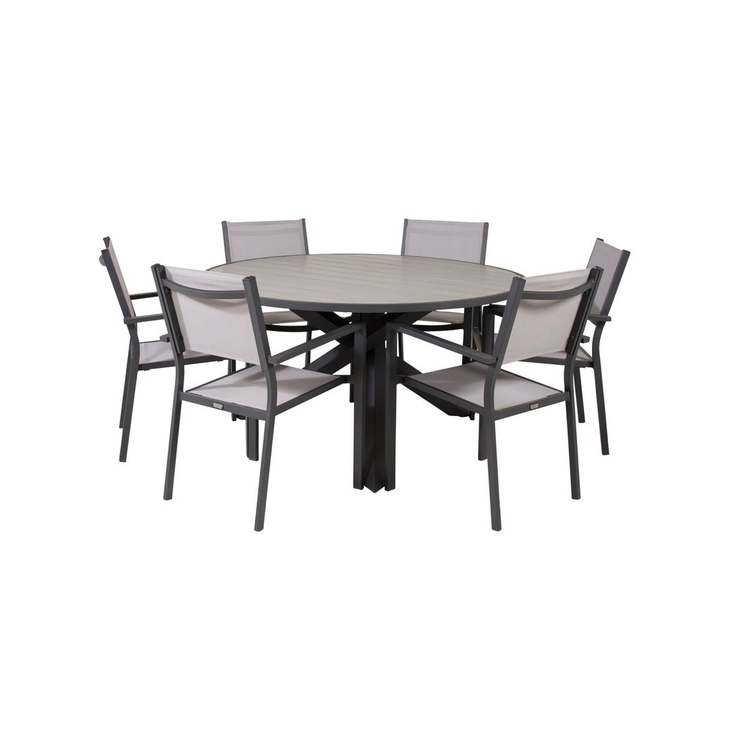 Parma Bord ø 140 + Copacabana Armlenstol Venture Design Spisegruppe