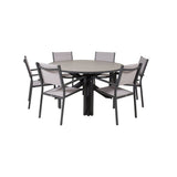 Parma Bord ø 140 + Copacabana Armlenstol Venture Design Spisegruppe
