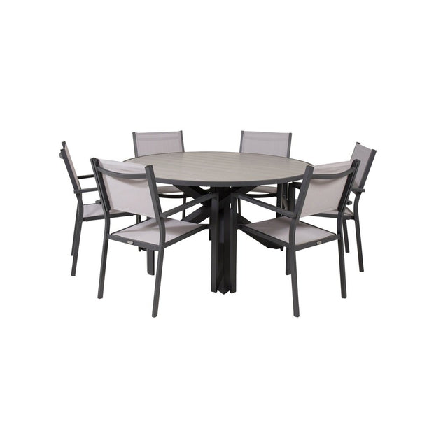 Parma Bord ø 140 + Copacabana Armlenstol Venture Design Spisegruppe