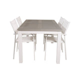 Albany Spisebord 152/210*90 + Santorini Armlenestol Venture Design Spisegruppe