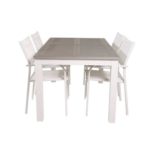 Albany Spisebord 152/210*90 + Santorini Armlenestol Venture Design Spisegruppe