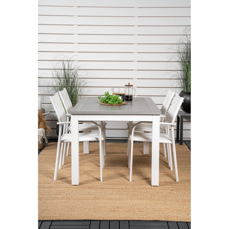 Albany Spisebord 152/210*90 + Santorini Armlenestol Venture Design Spisegruppe