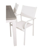 Albany Spisebord 152/210*90 + Santorini Armlenestol Venture Design Spisegruppe