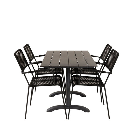 Denver Café Bord 120*70 + Lindos Lenestol Venture Design Spisegruppe