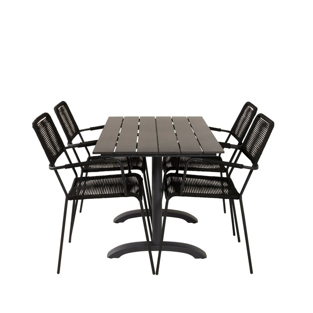 Denver Café Bord 120*70 + Lindos Lenestol Venture Design Spisegruppe